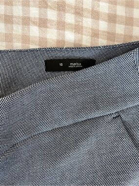 LOFT Blue Textured Trousers
